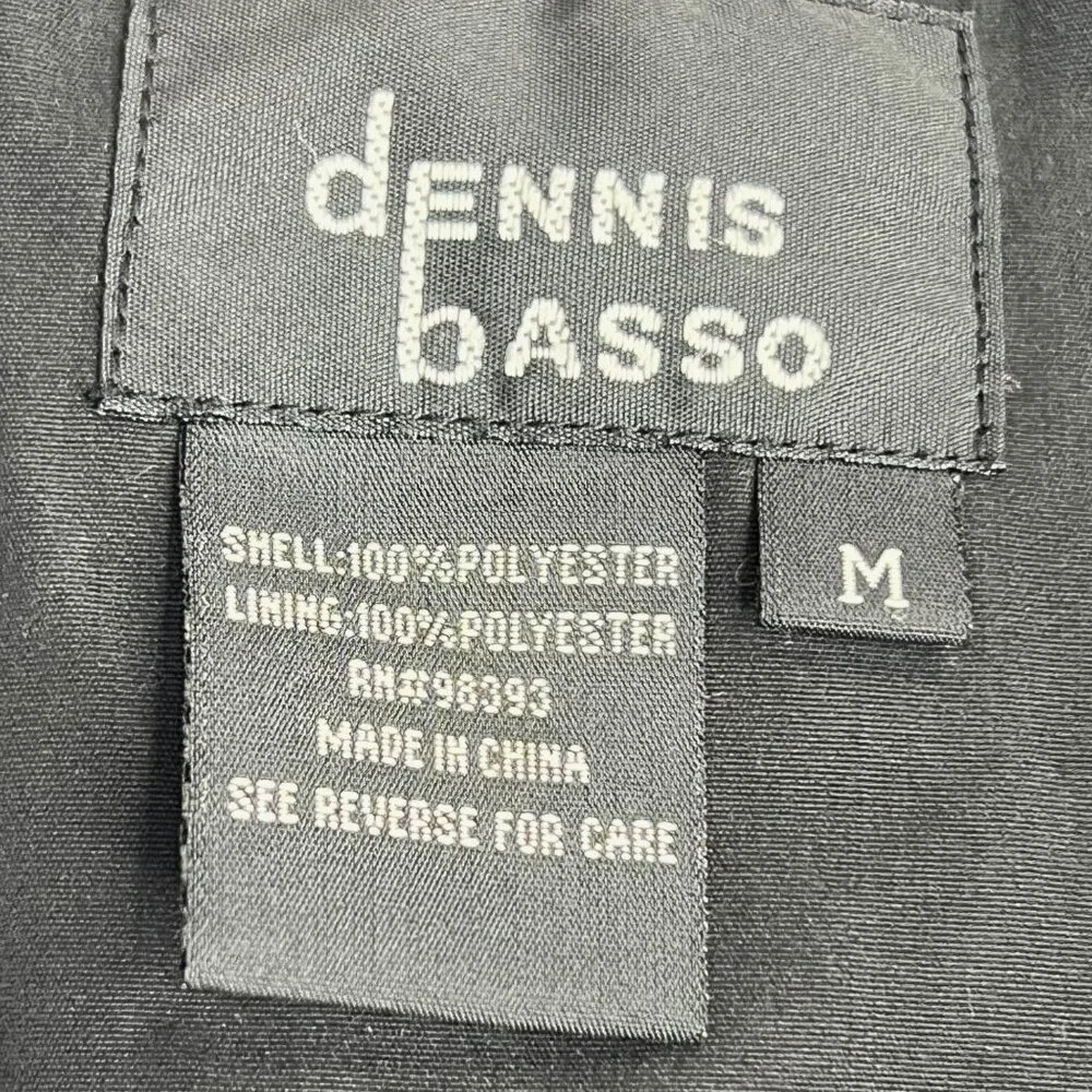 DENNIS BASSO Medium‎ Black Jacket With Leopard Print Lining & Cuffs